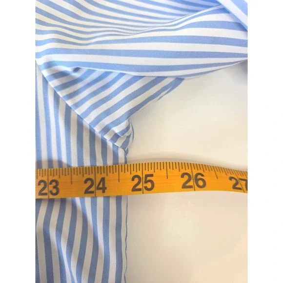 LOT OF 3 - SHEIN CURVE 1XL Stripe Button Up Blouse 3/4 Sleeve Red/Blue/Yellow - Picture 6 of 6